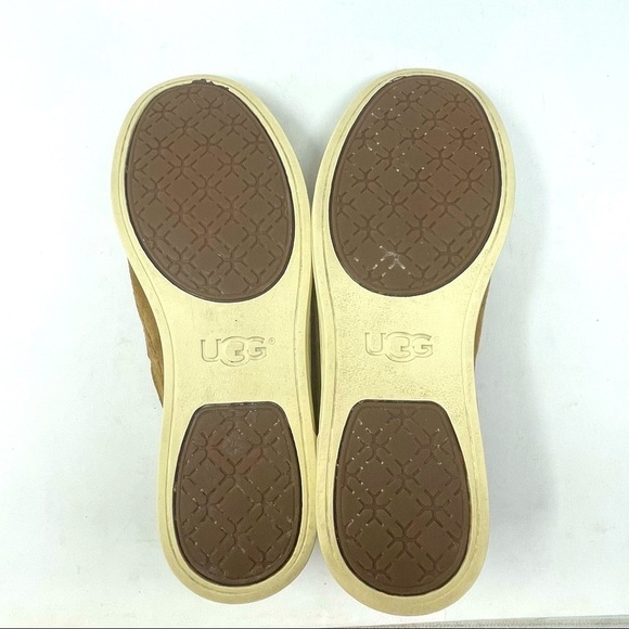 UGG Leather Slip-On Loafers Light Sheepskin Lining Tan Size 7 - Picture 9 of 9